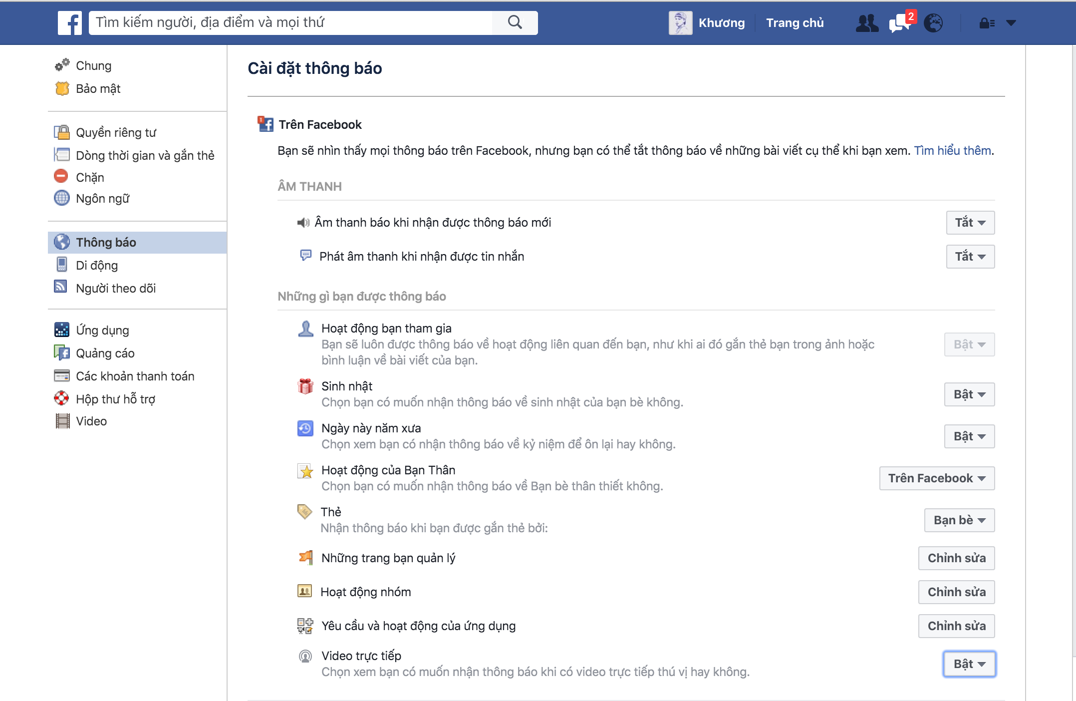 Tắt thông báo live trên Facebook ảnh 2 Tat thong bao live tren Facebook anh 2