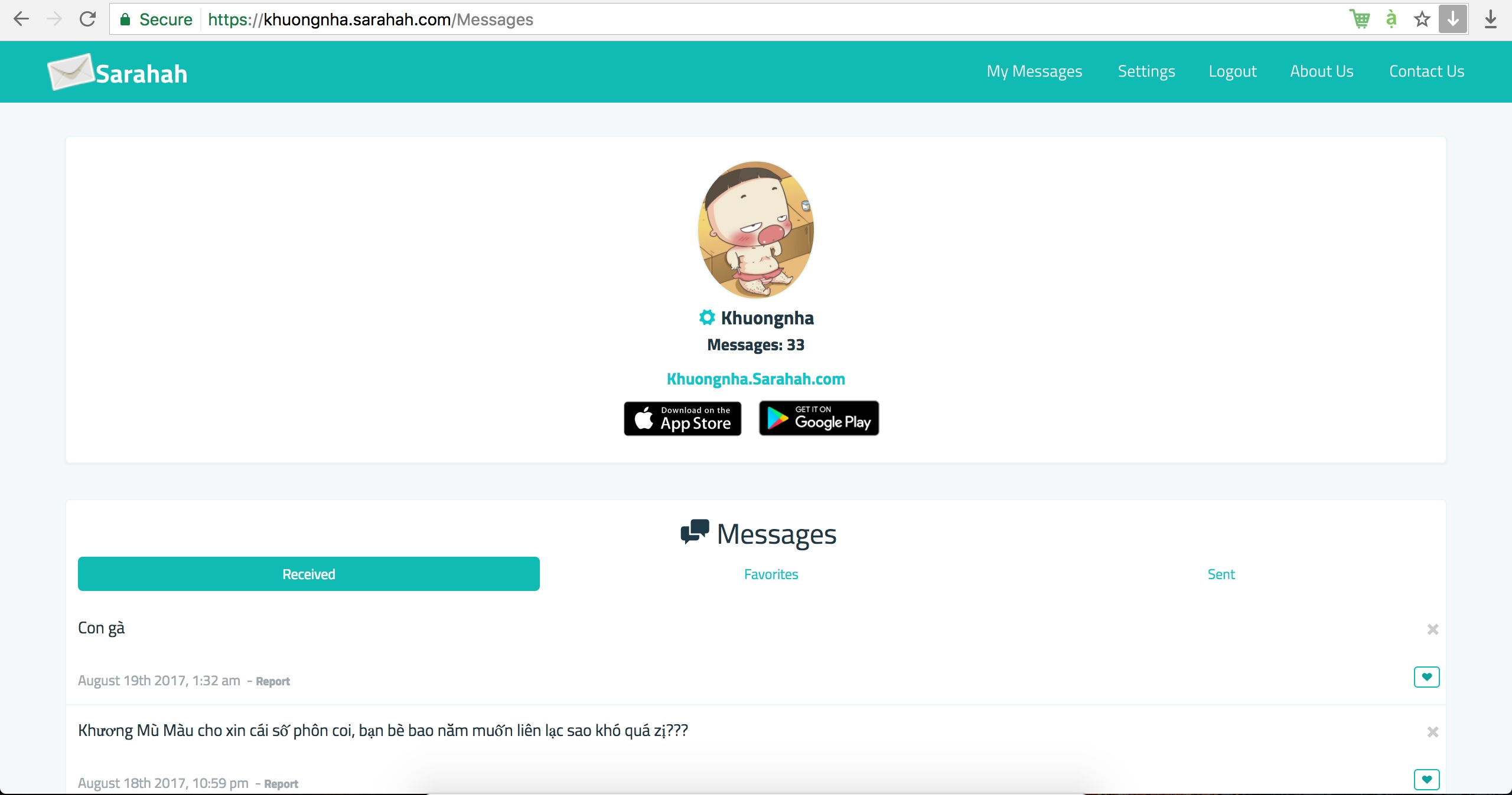 Ung dung Sarahah anh 1