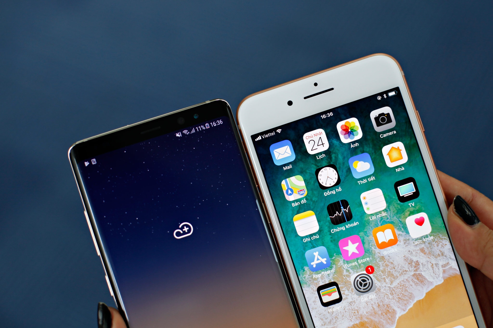 Samsung Galaxy Note 8 voi iPhone 8 anh 9