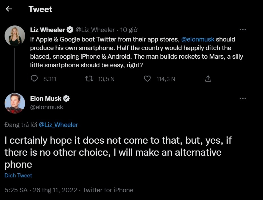 Elon Musk thay the iPhone anh 1