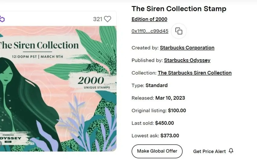 NFT Starbucks chay hang anh 1