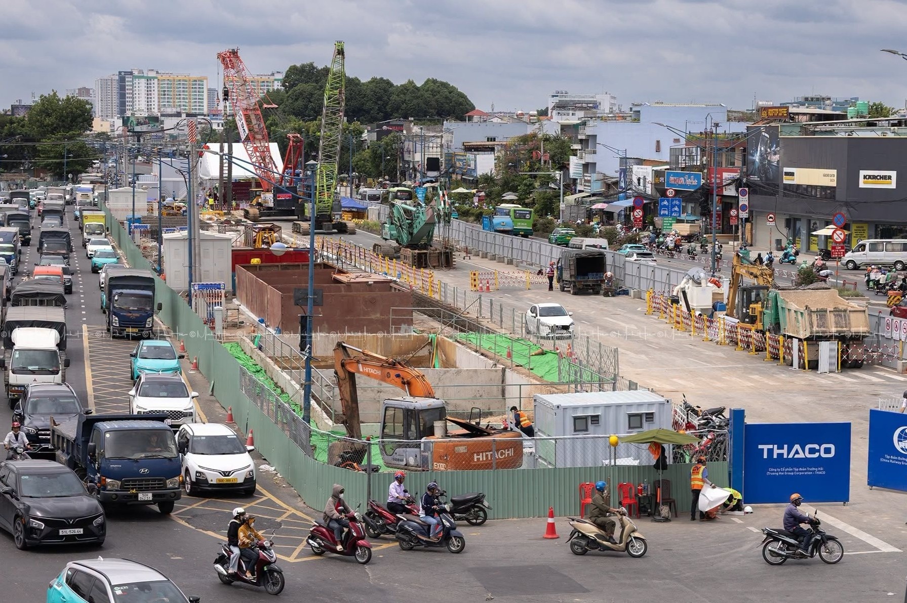 Metro so 2 Ben Thanh - Tham Luong thi cong ga ngam dau tien hinh anh