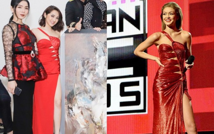 Bao Anh dien vay nhai Versace tung duoc Gigi Hadid mac cach day 2 nam? hinh anh