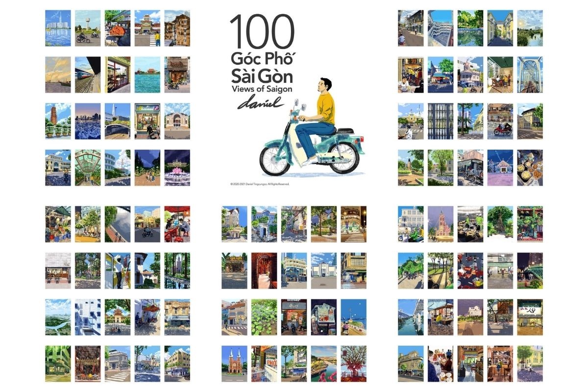 Chang trai Philippines ve 100 buc tranh Sai Gon anh 1