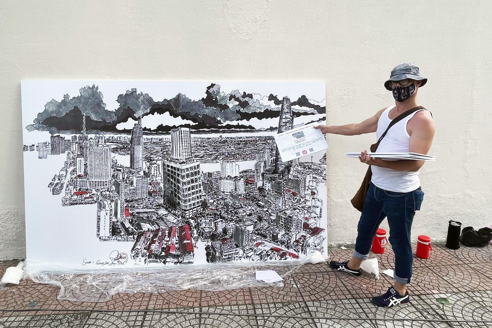 trien lam tranh ve TP.HCM dai 15m anh 1