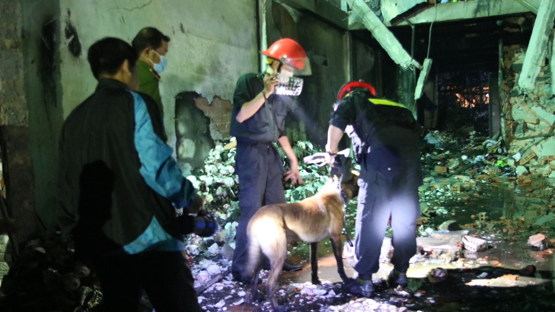 Huy dong cho nghiep vu tim 3 me con trong vu chay nha o Ninh Thuan hinh anh