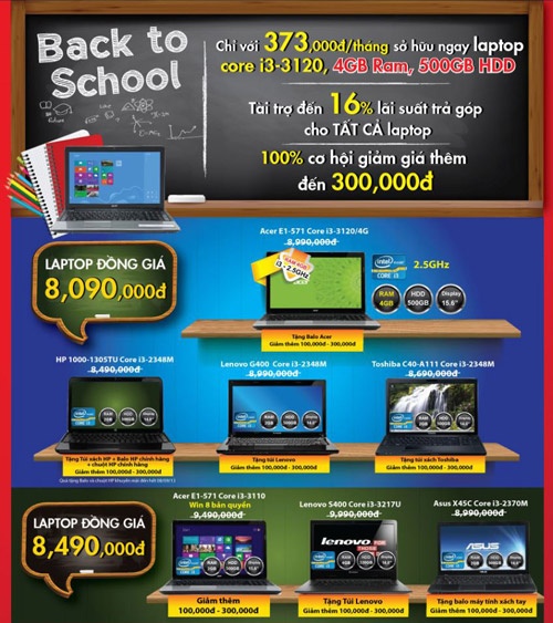 Mua laptop Core i3 tra gop 373.000 dong moi thang hinh anh
