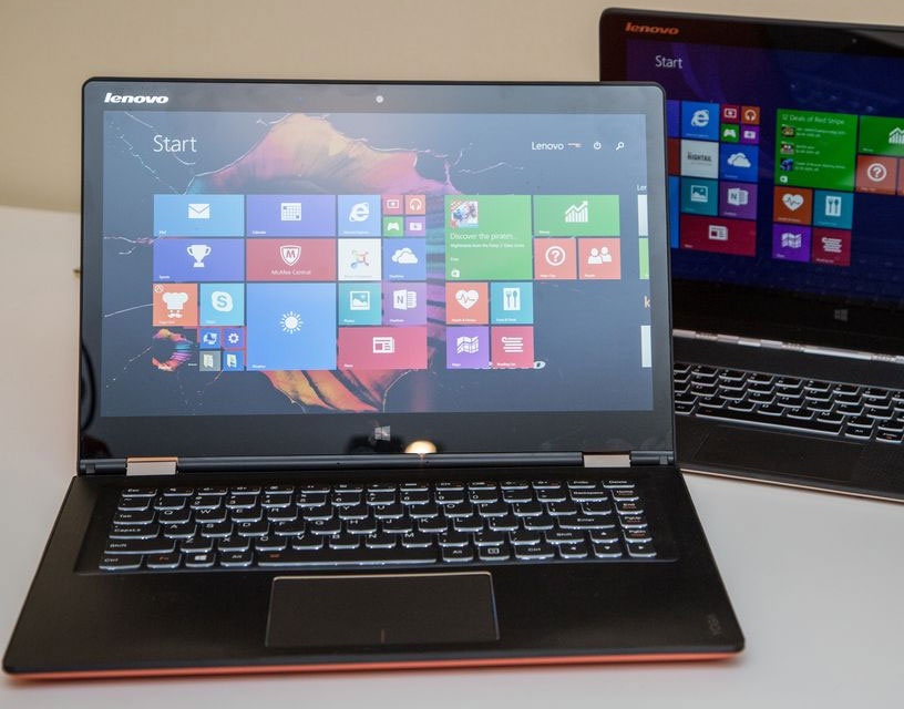 Yoga 3 màn hình 11 và 14 inch sở hữu thiết kế bản lề có thể gập ngược 360 độ.