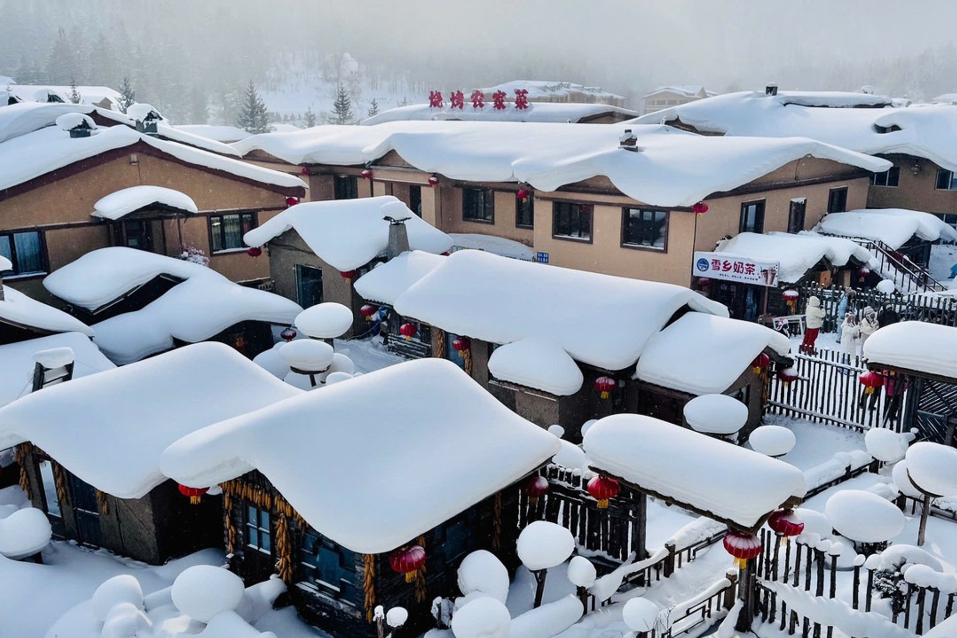 Nhung mai nha phu tuyet min nhu banh tai Trung Quoc hinh anh