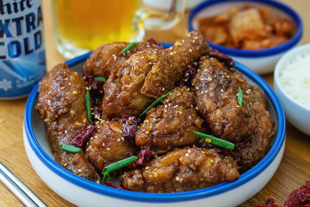 Huong dan ran thit ga gion dua com hinh anh