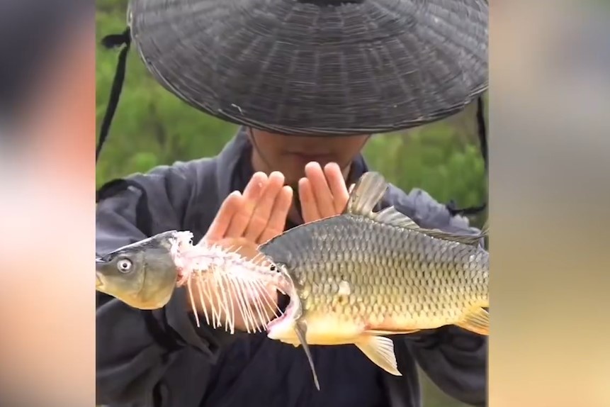 Clip nau an phong cach vo thuat hut nguoi xem o Trung Quoc hinh anh