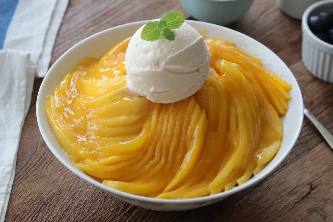 Huong dan lam mon trang mieng mat lanh voi xoai hinh anh