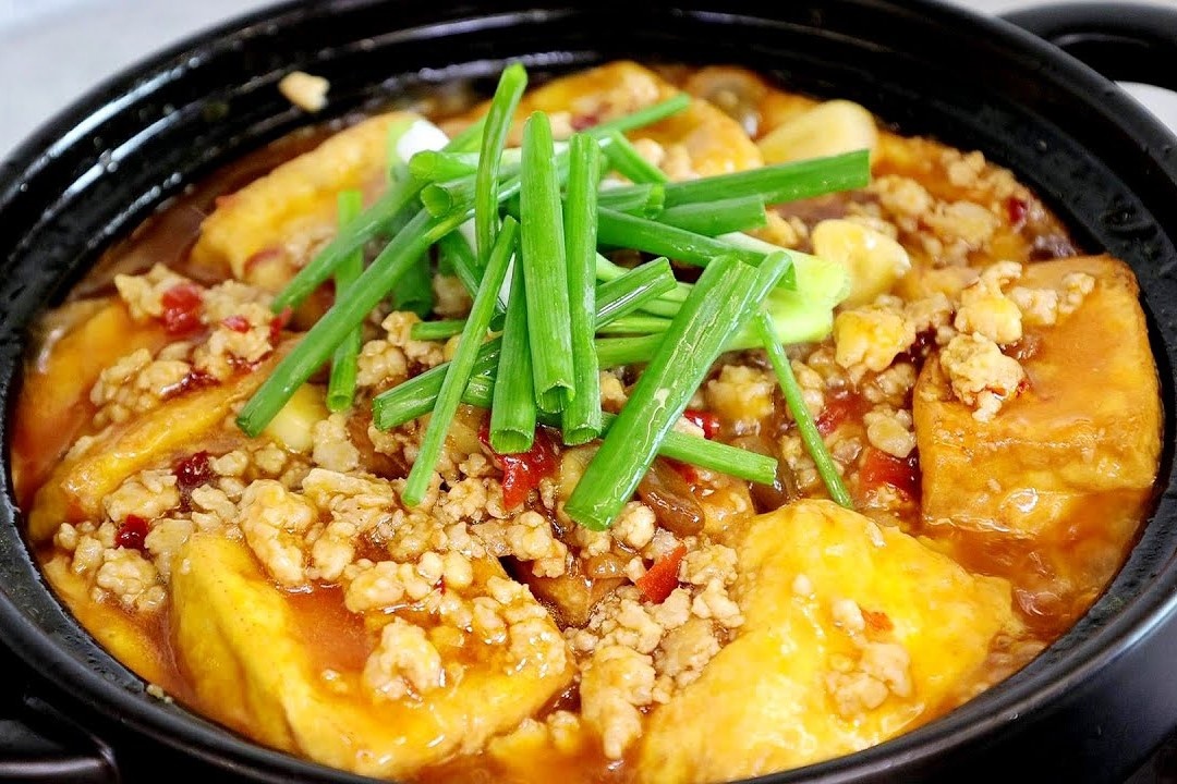 Cong thuc mon dau hu sot thit bam hinh anh