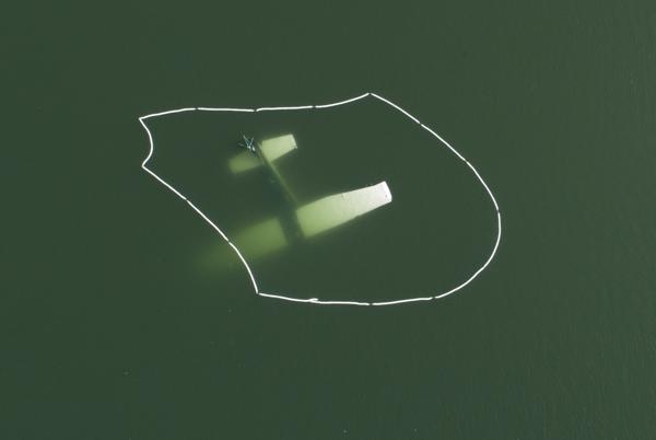 May bay lao xuong ho o Texas hinh anh