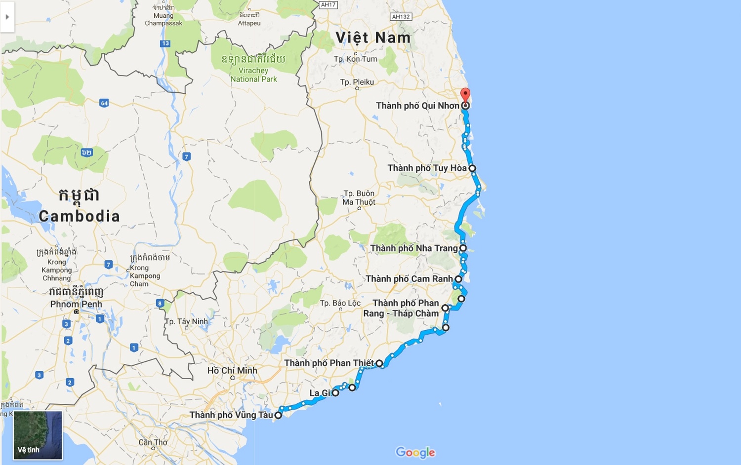 Cung duong bien Nam Trung Bo anh 1