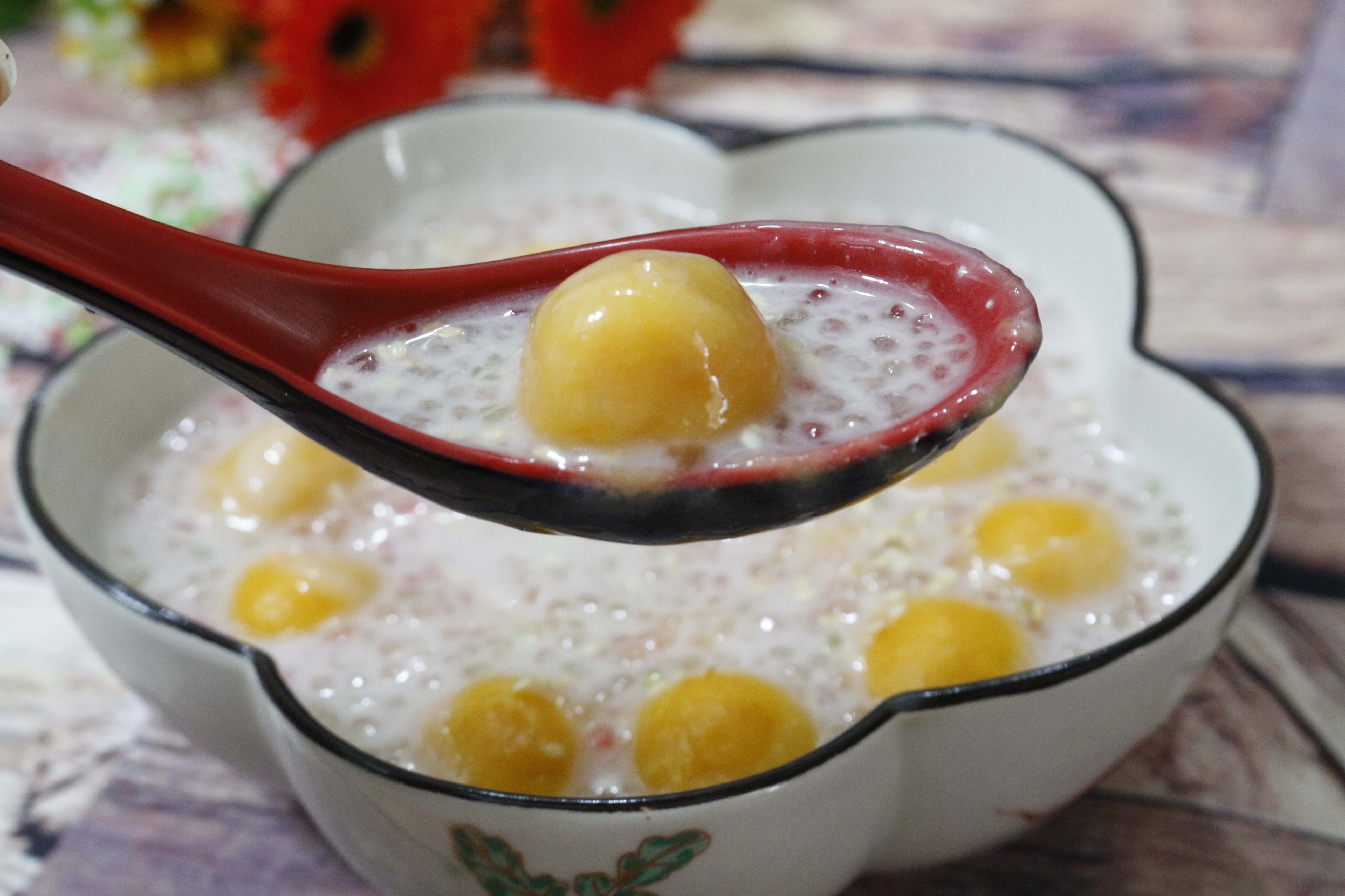 Nau che khoai lang deo tran chau bot bang ngon ngat ngay hinh anh