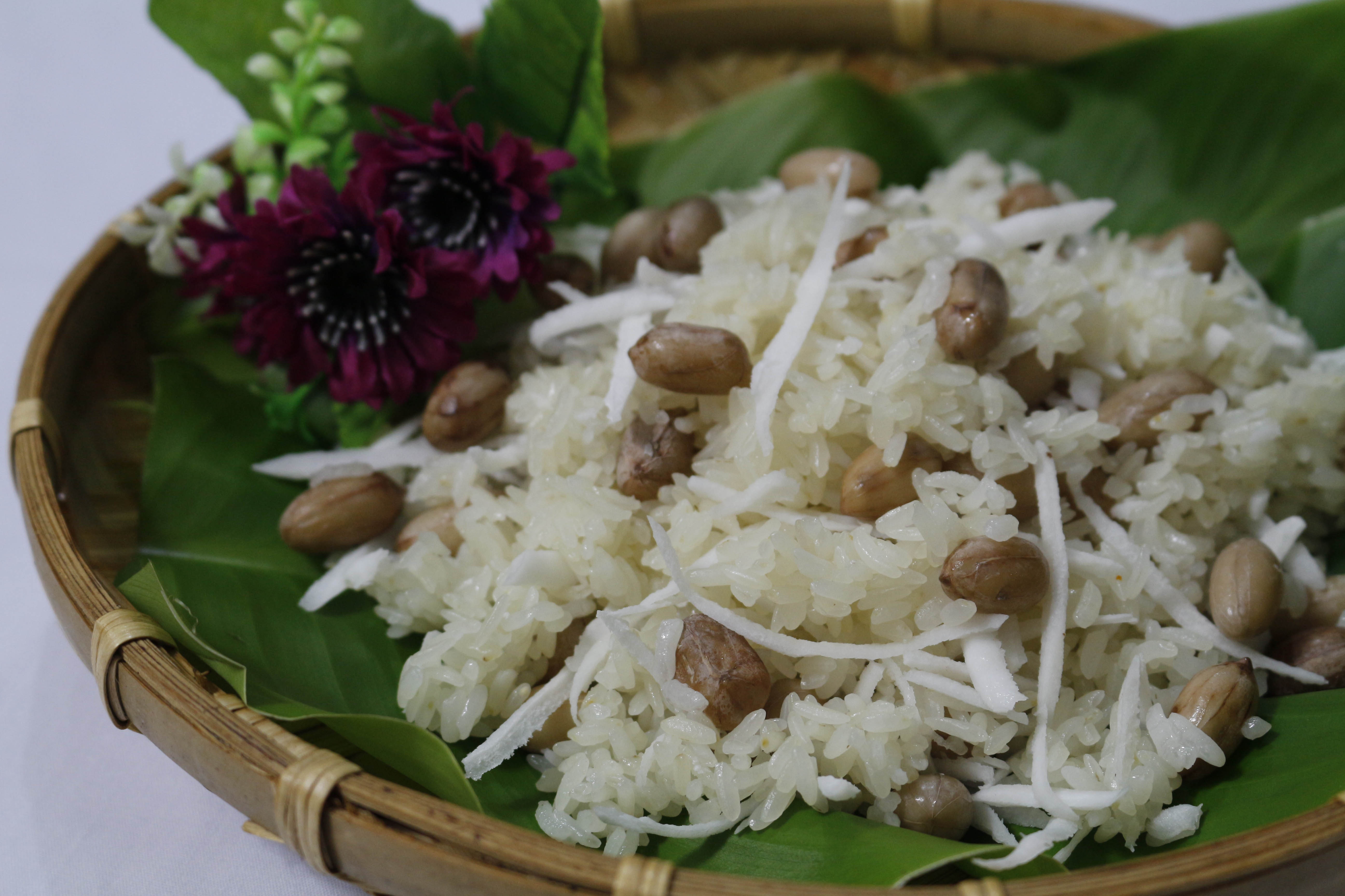 Xoi dau phong dua - mon an truyen thong hap dan mua dong hinh anh