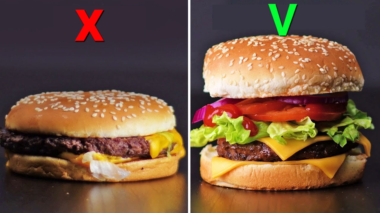 Bi mat be bang ve anh quang cao thuc pham so voi thuc te hinh anh