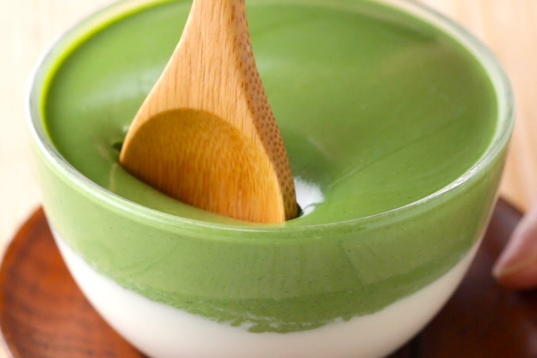 Cong thuc lam pudding 2 tang matcha sieu mem min hinh anh