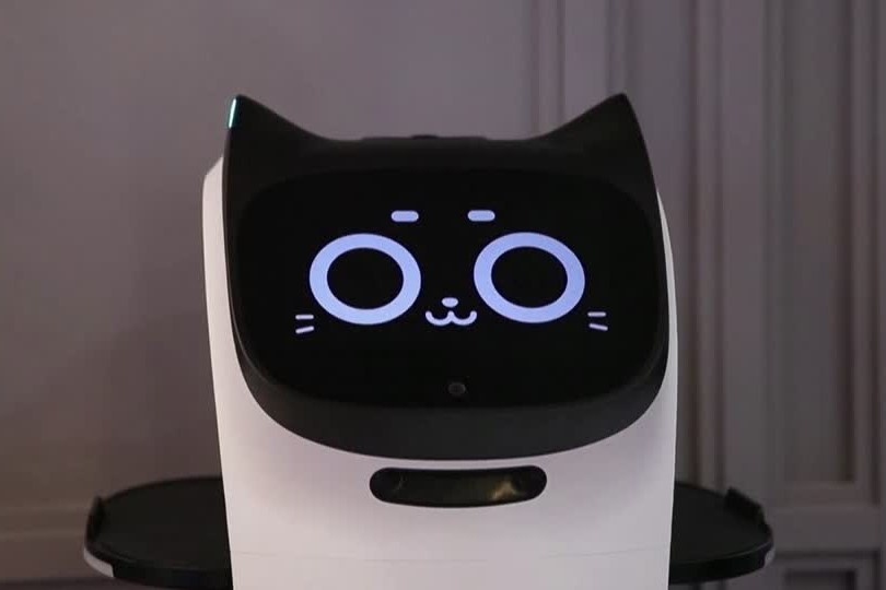 Robot meo phuc vu quan ca phe o Nga hinh anh