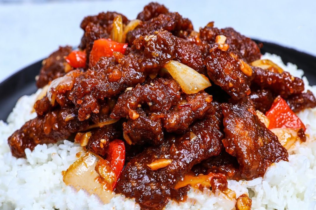 Cong thuc lam thit bo chien gion sot chua ngot hinh anh