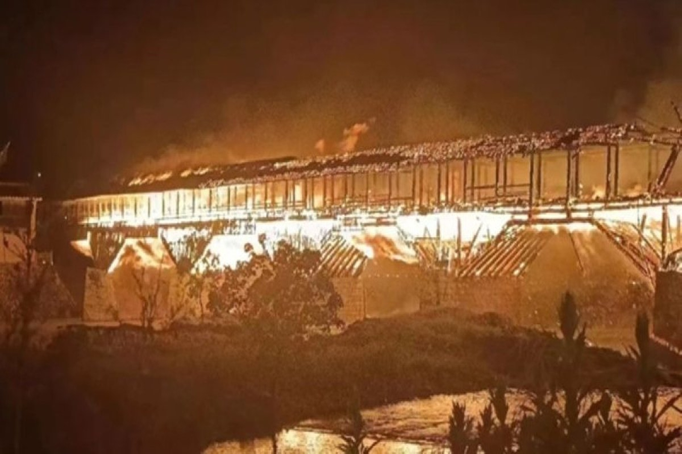 Lua lon thieu rui cay cau 900 nam tuoi o Trung Quoc hinh anh