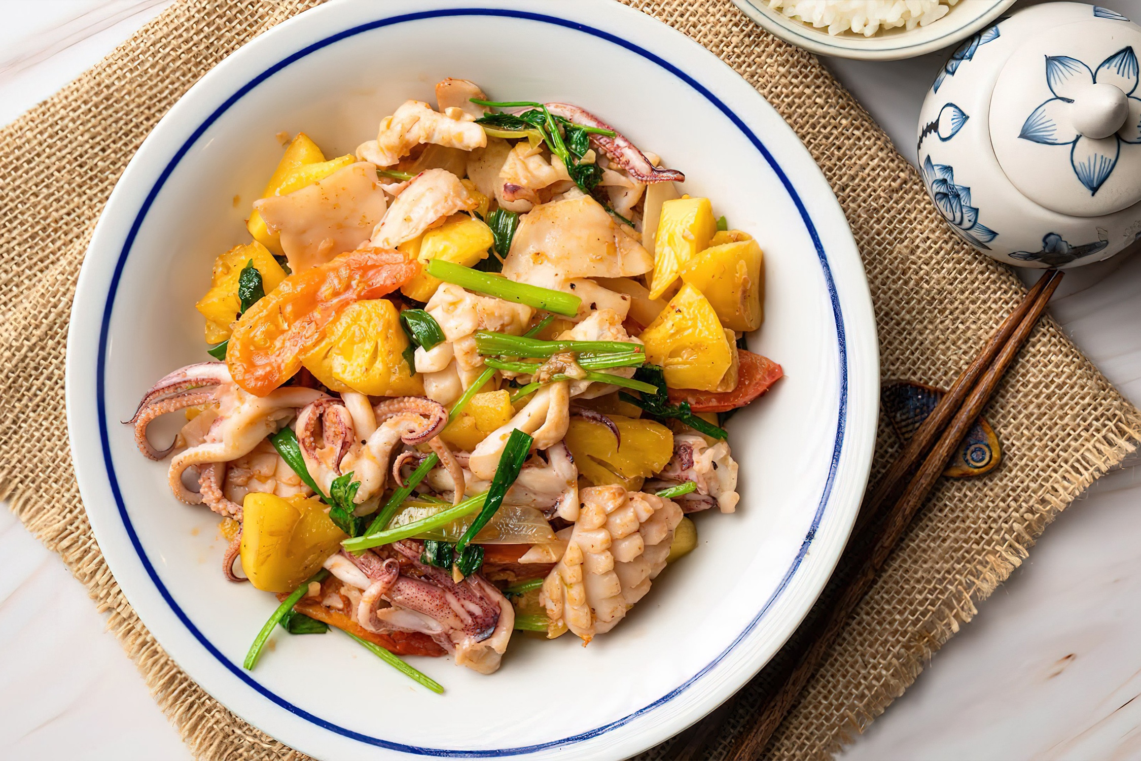 Cach lam muc xao dua dam da hinh anh