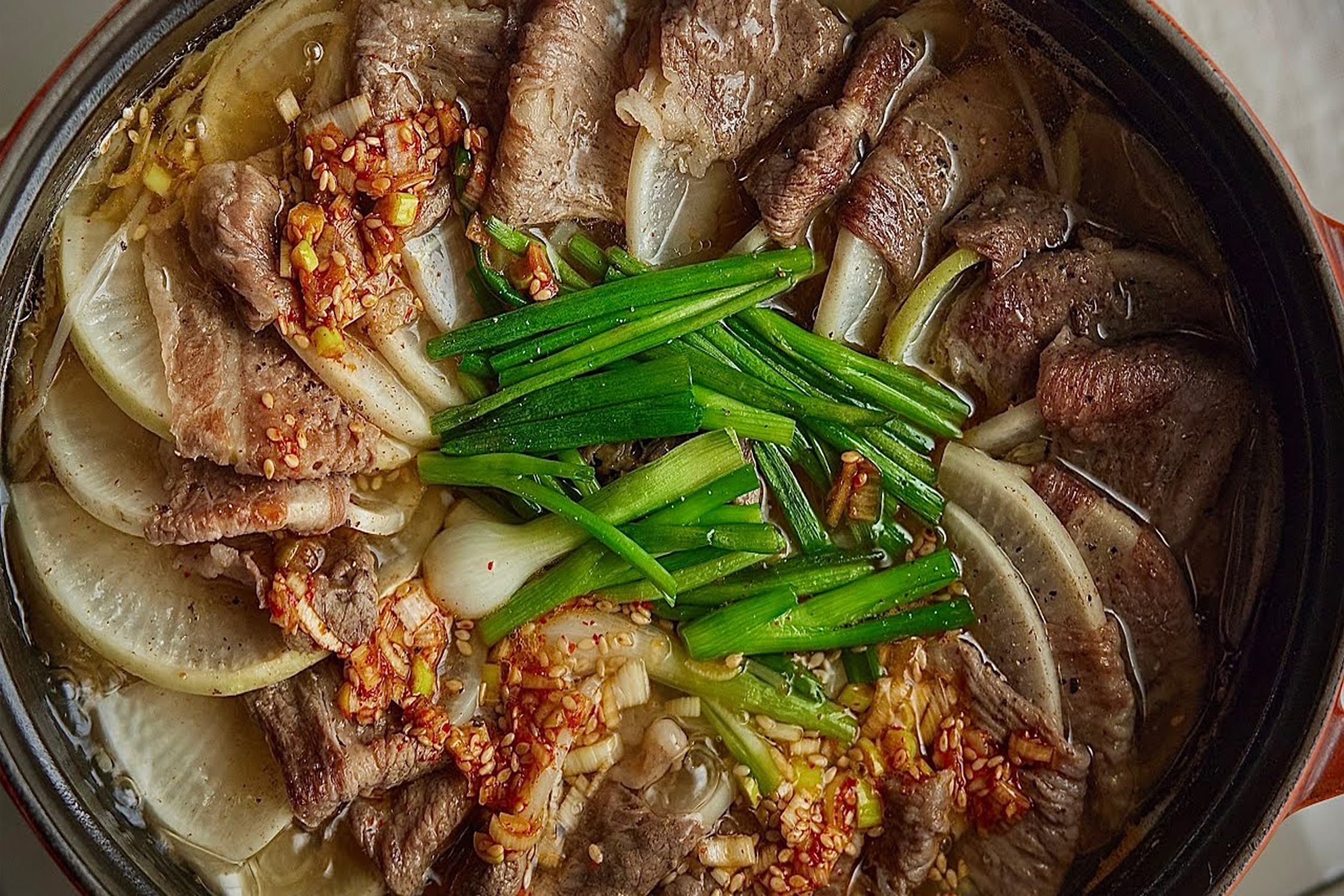 Nau canh cu cai thit bo bo duong cho ngay lanh hinh anh