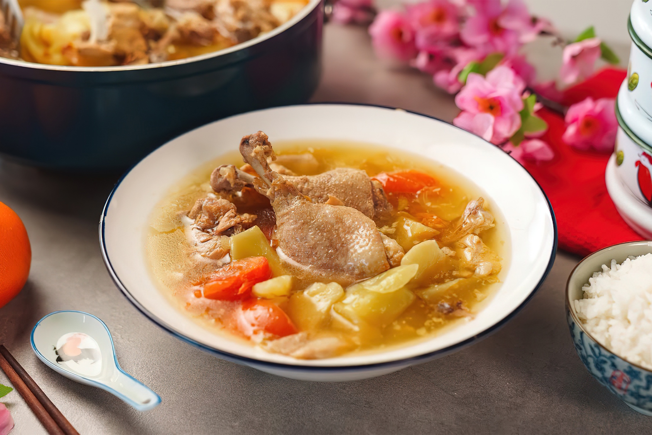 Lam canh vit nau dua cai chua hao com hinh anh