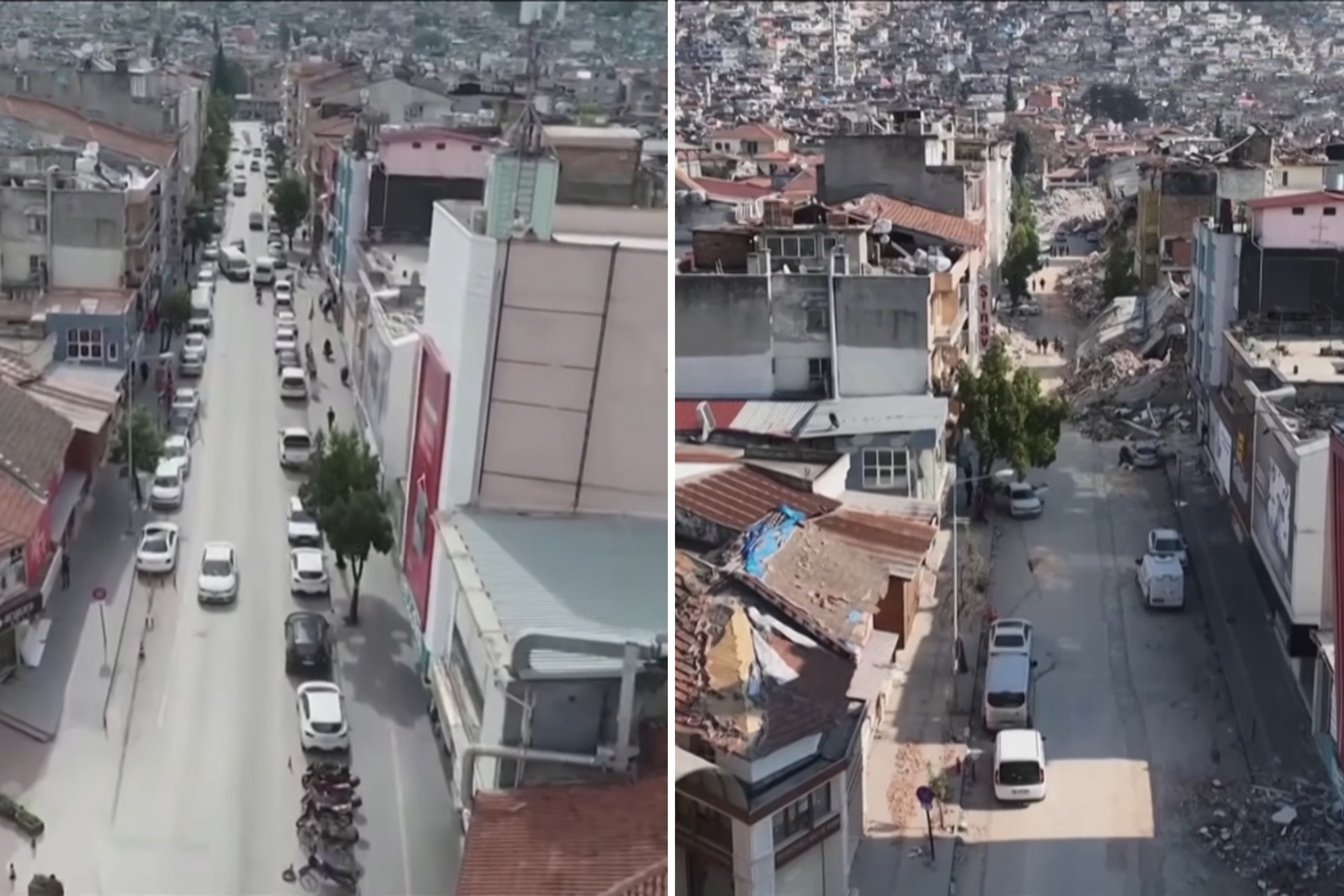 Canh quay tren khong cho thay muc do tan pha cua dong dat o Tho Nhi Ky hinh anh