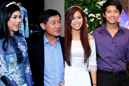 Em chong xinh dep cua Ha Tang theo bo me di tiec hinh anh