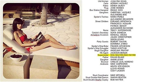 Bảo Hòa đóng vai quần chúng và có tên trong danh sách diễn viên của Elysium.