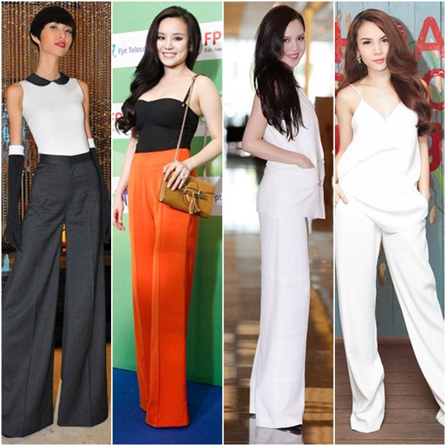 Những chiếc quần dài, che cả bàn chân sẽ giúp các người đẹp ăn gian được chiều cao rất đáng kể.