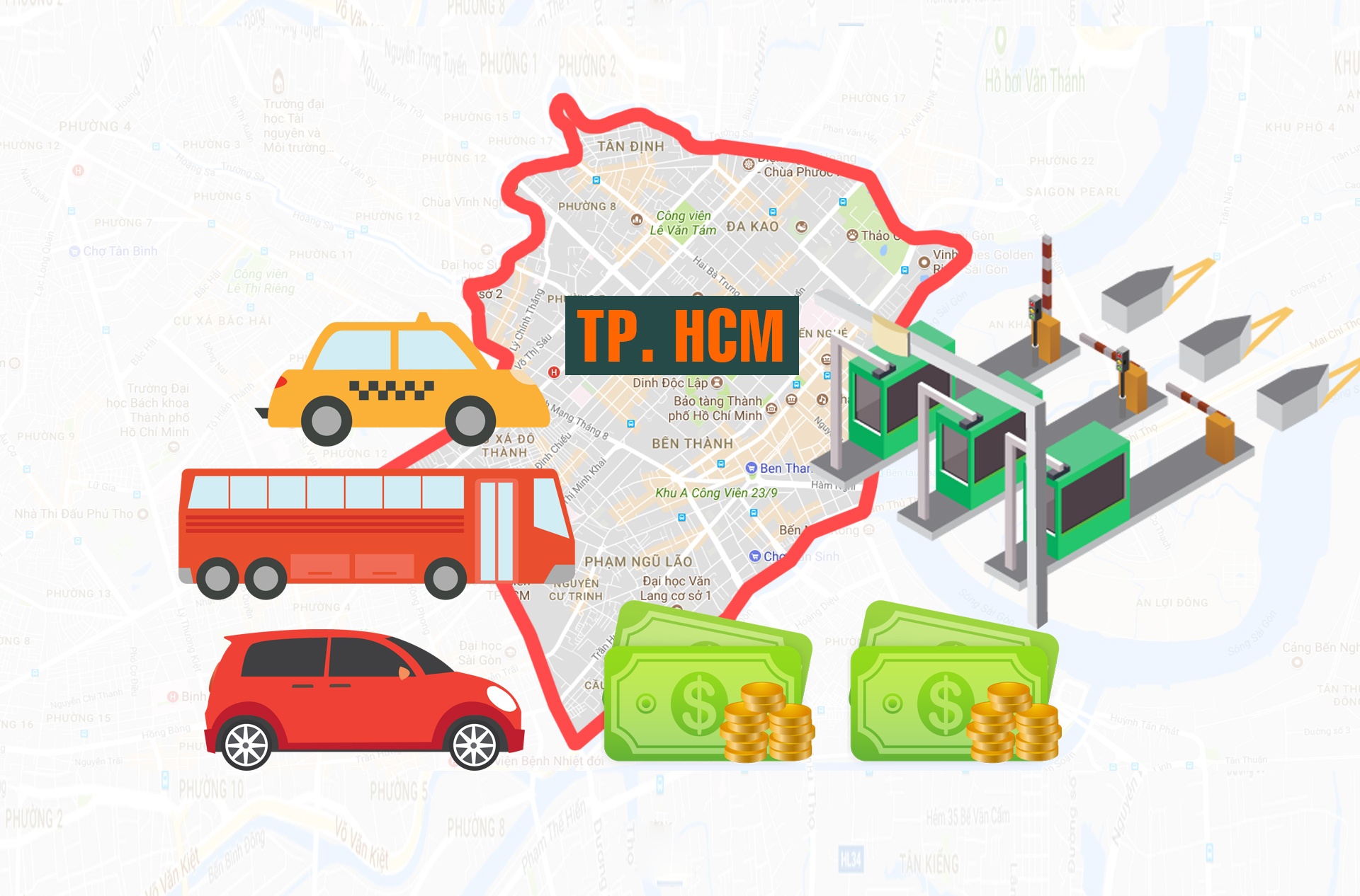 Quy trinh thu phi oto vao trung tam Sai Gon hinh anh