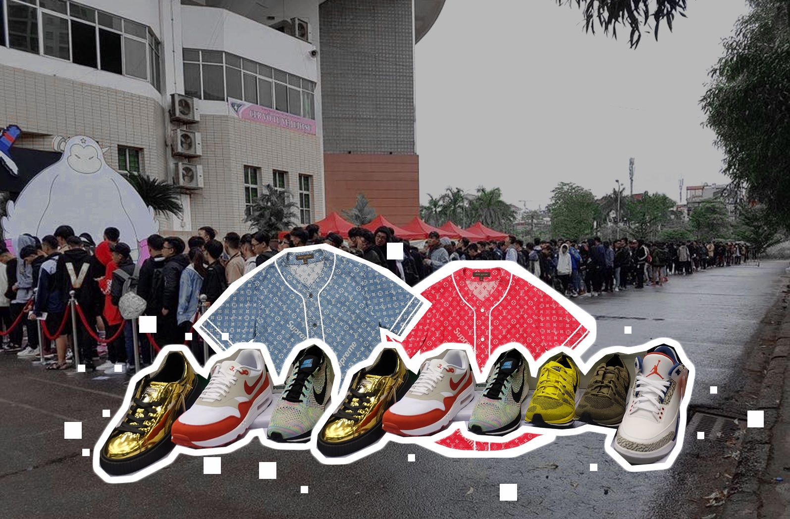 Hon 1.000 ban tre xep hang qua dem tham du su kien trien lam giay hinh anh