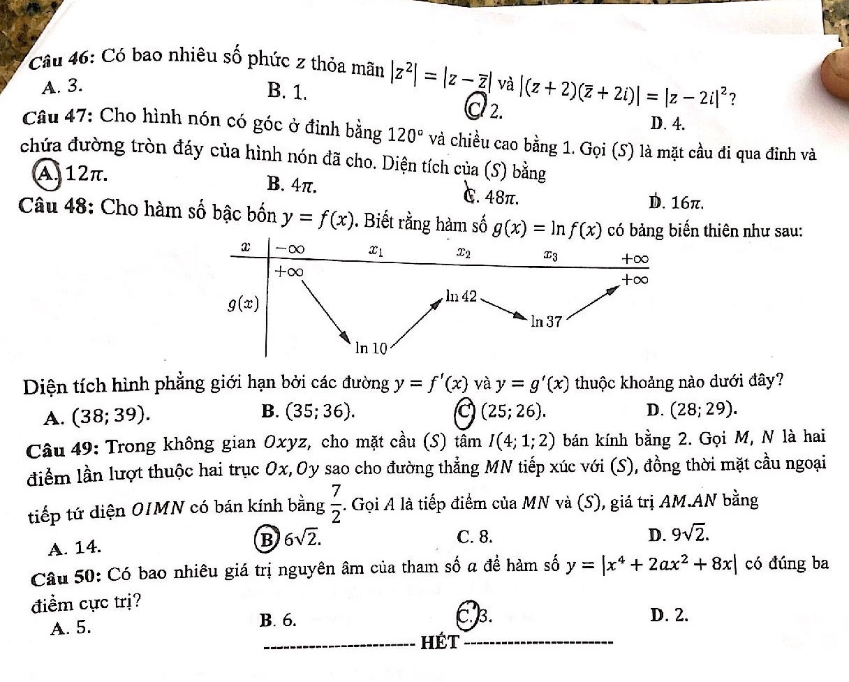 De thi mon Toan tot nghiep THPT anh 6