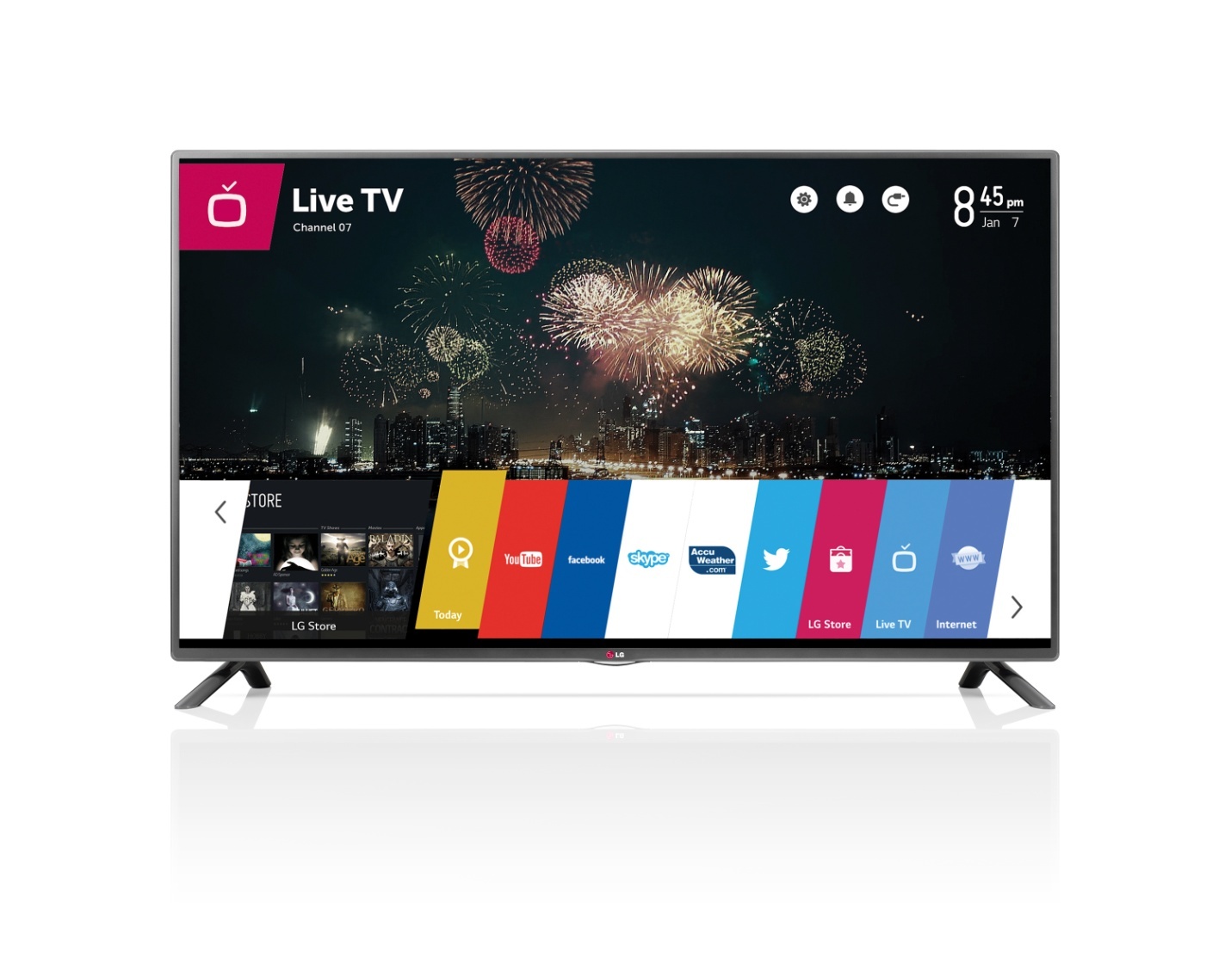 Các tính năng của WebOS được thể hiện dưới dạng các thẻ tab liền kề.