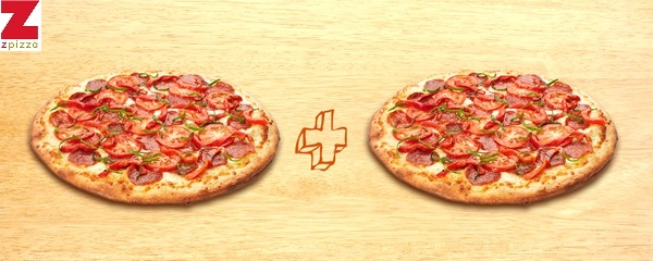 Zpizza mua 1 tặng 1 tại 3 cửa hàng.