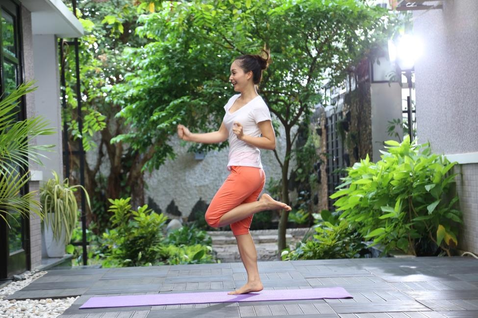 Lan Phương duy trì tập thể dục mỗi ngày để đảm bảo sức khỏe.