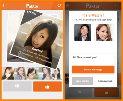 Cuối cùng, bạn có thể tìm một nửa của mình bằng những thao tác chạm, lướt đơn giản trên những hồ sơ được Paktor giới thiệu (lướt qua phải để “thích” một người và lướt qua trái nếu người đó không phù hợp). Nếu người bạn quan tâm cũng có cảm tình lại, một cửa sổ chat giữa hai người sẽ xuất hiện.