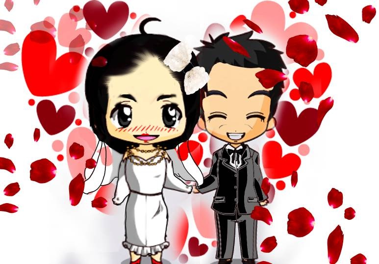 Ảnh chế Vân Trang và Hoài Linh theo phong cách Chibi.