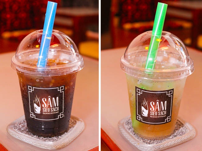 Nước sâm rong biển có thêm hạt é và thạch, đem lại cảm giác lạ miệng cho thực khách.