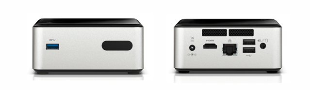 Intel N.U.C có thiết kế kim loại sang trọng, kích thước 10 x10 cm độ mỏng 5 cm.