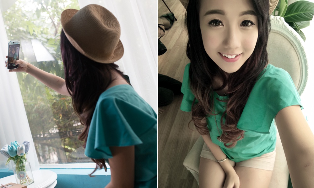 Nhìn thẳng vào camera và nở một nụ cười thật tươi giúp Mie có được bức hình xinh xắn.