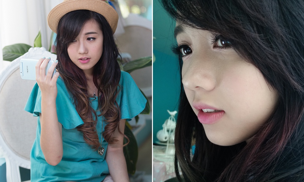 Mái tóc che một phần khuôn mặt khiến đôi mắt Mie hiện lên lung linh hơn.