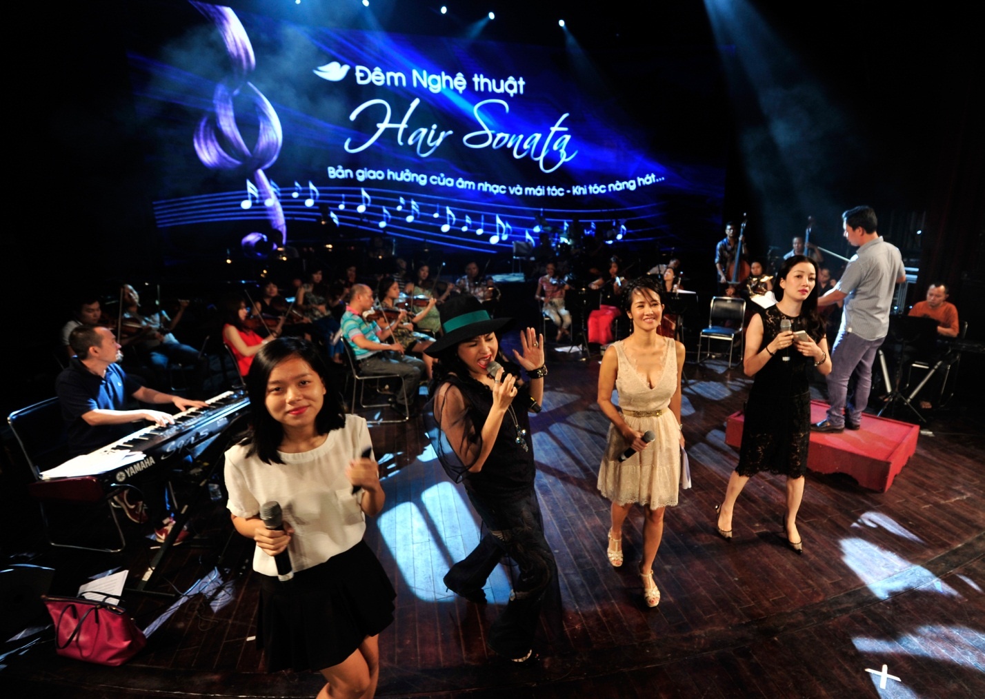      Đêm nghệ thuật Hair Sonata do nhãn hàng Dove đồng hành được lấy cảm hứng từ cây violin có dây vĩ làm từ tóc. Các nghệ sĩ hy vọng đây sẽ là sự tôn vinh vẻ đẹp dịu dàng của người phụ nữ Việt.