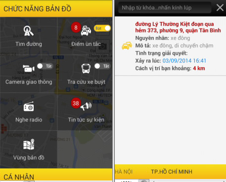 Ứng dụng VOV giao thông giúp người dùng dễ dàng tìm đường khi di chuyển.