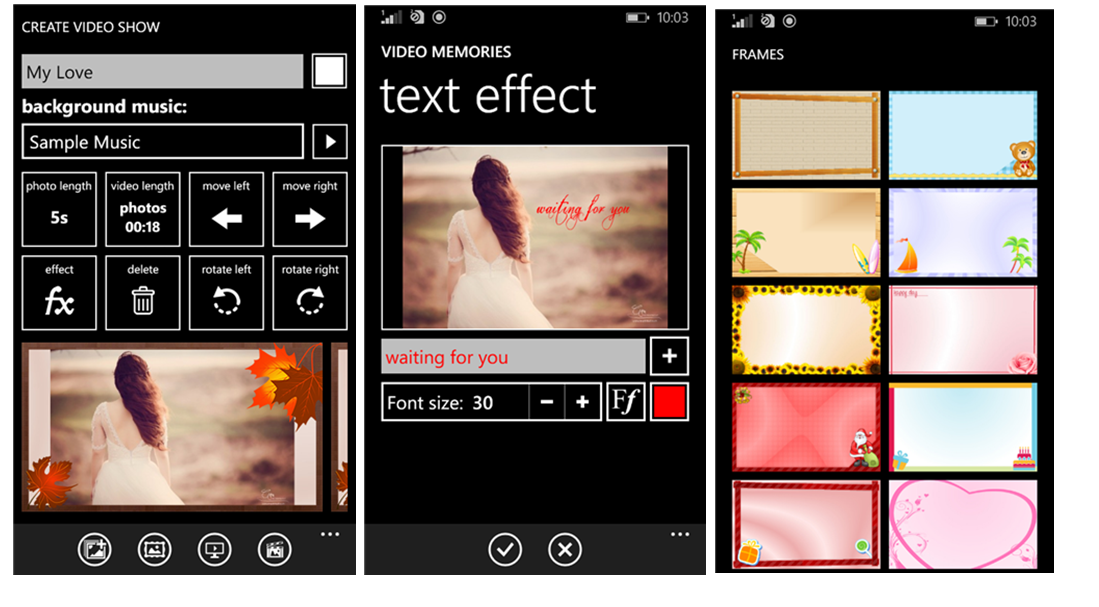Video Memories sở hữu nhiều hiệu ứng về chuyển động và màu sắc độc đáo.