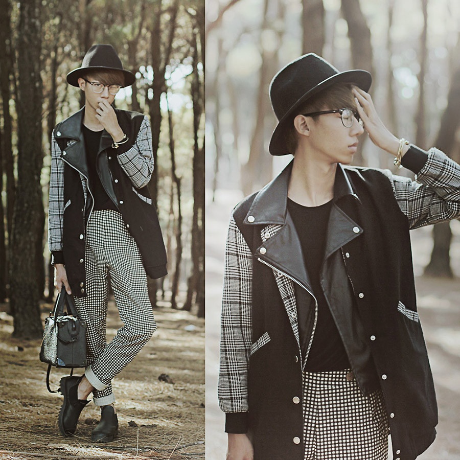 Blazer ngoại cỡ là chọn lựa hợp mốt cho các fashionista có vóc dáng mảnh dẻ. Tô Chu đã khéo léo biến tấu để chiếc blazer trông nhẹ nhàng hơn bằng họa tiết kẻ sọc ca-rô nhiều kích cỡ.