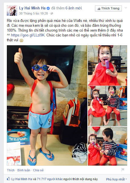Bà mẹ ba con khoe trên trang cá nhân những món đồ bơi mới có.